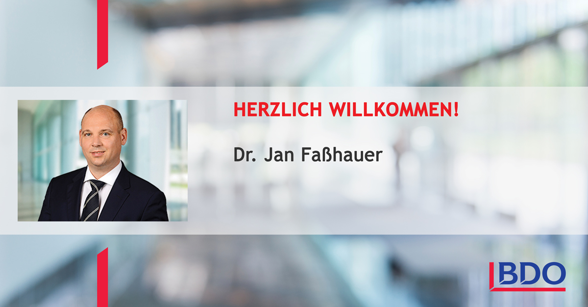 Dr. Jan Faßhauer ist neu bei BDO Deutschland