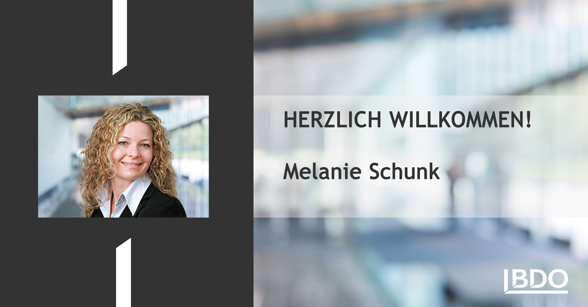 Herzlich Willkommen Melanie Schunk bei BDO