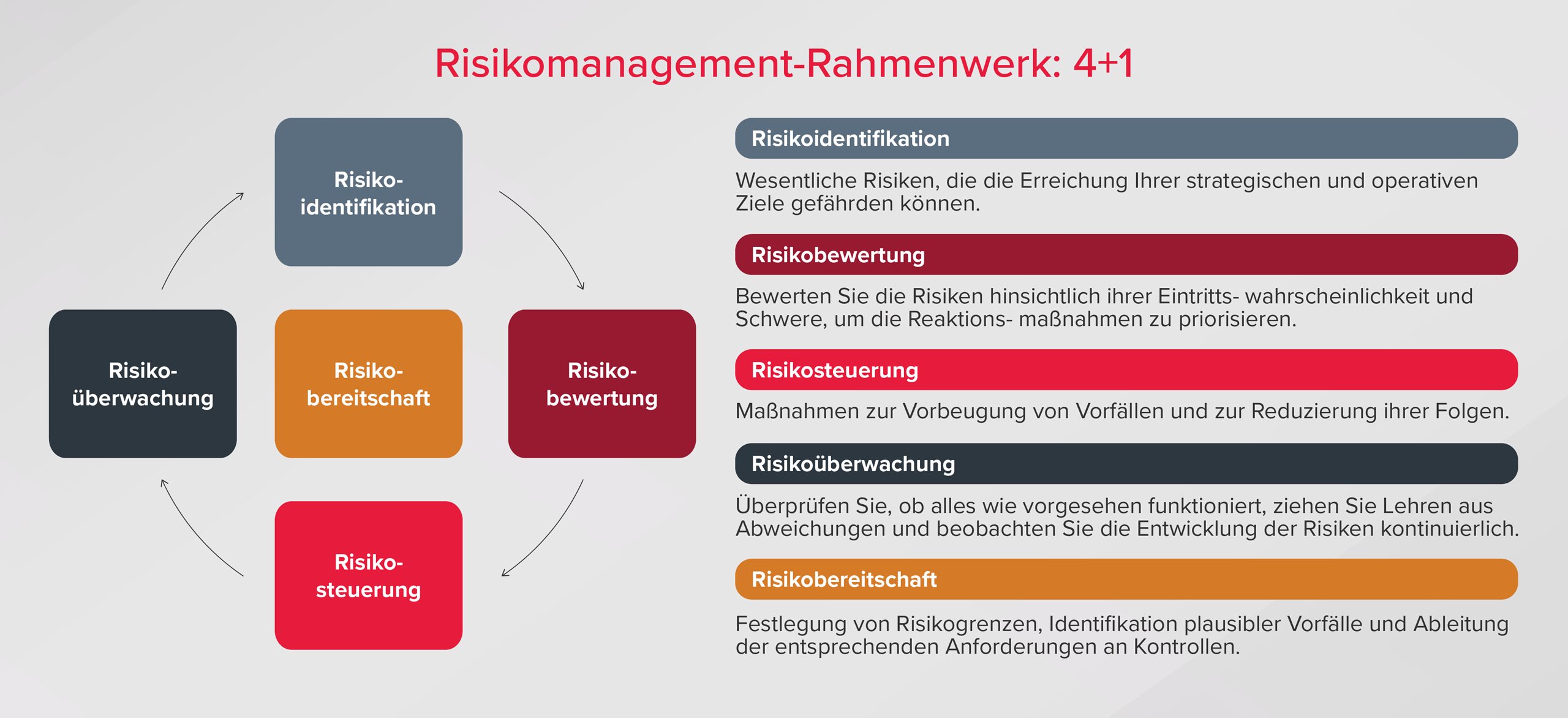 Risikomanagement-Rahmenwerk: 4+1